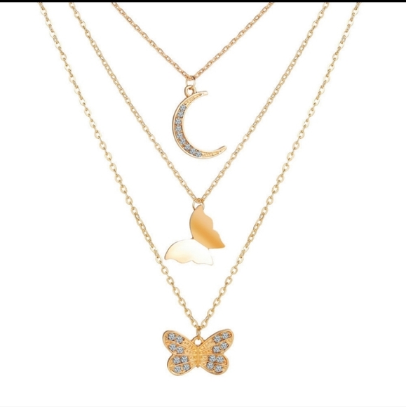 butterfly moon layered necklace - Picture 2 of 6